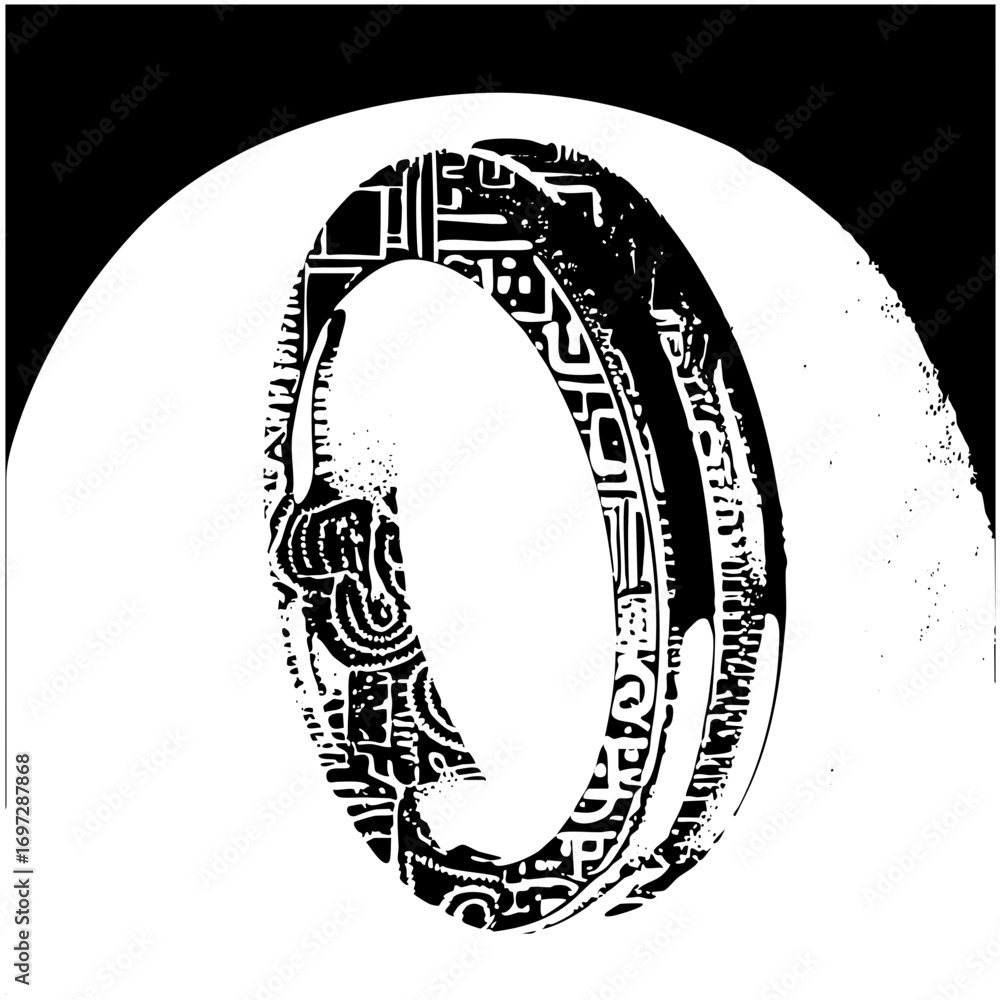 Poster vector intricate serpent encircles a central void.