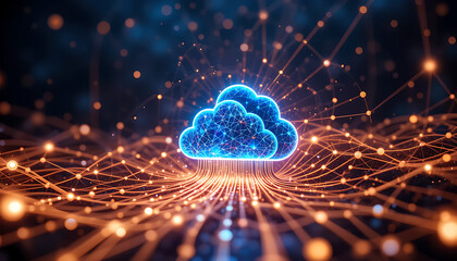 Cloud Computing Architecture and Data Transmission Framework Showcasing Scalable Infrastructure, Secure Data Flow, Cloud Storage, Virtualized Networks, and Reliable Communication Channels