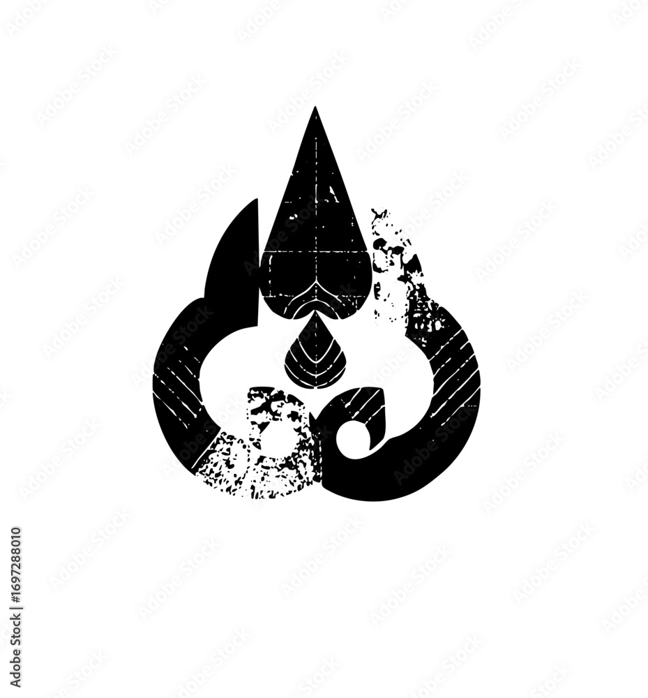 Poster vector abstract spade symbol with distressed texture creates a bold .
