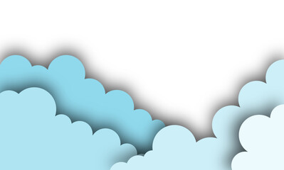 blue cloud sky cartoon border background