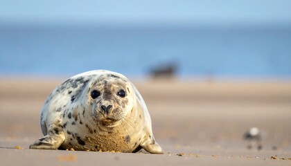 Seal pup resting on sandy beach