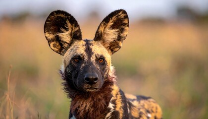 African wild dog portrait
