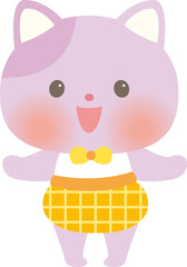 保育・子供向け動物の仲間_両手を広げた笑顔のねこ パーブル