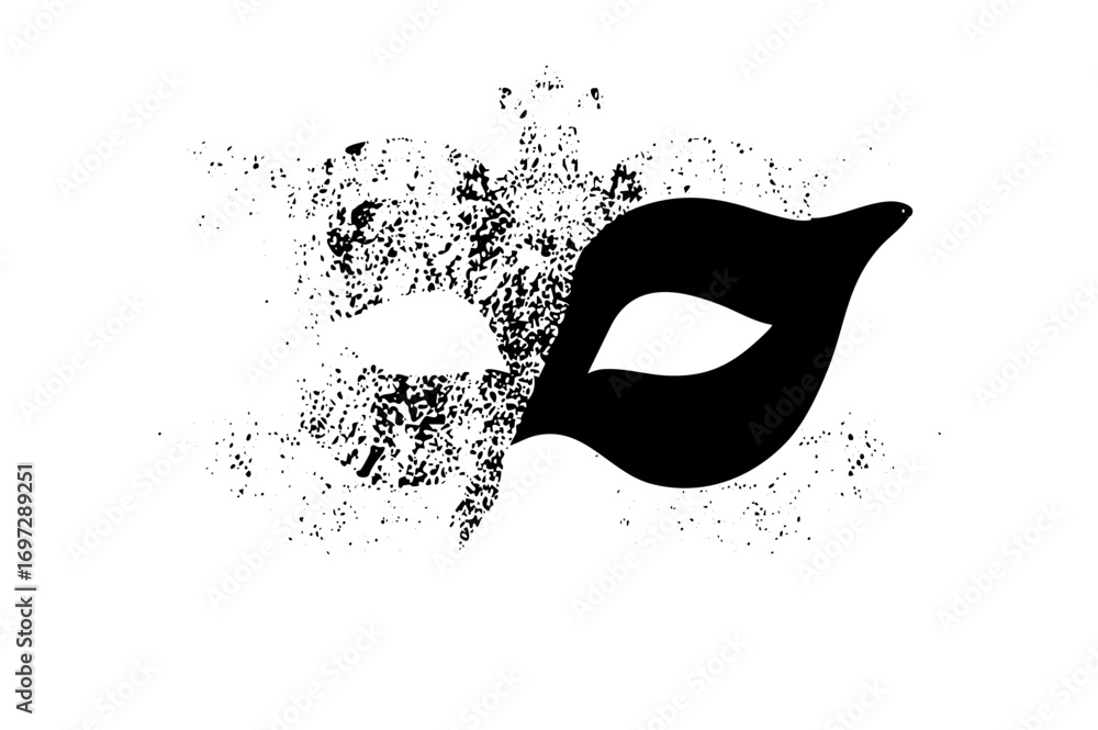 Poster vector abstract mask with dissolving effect.