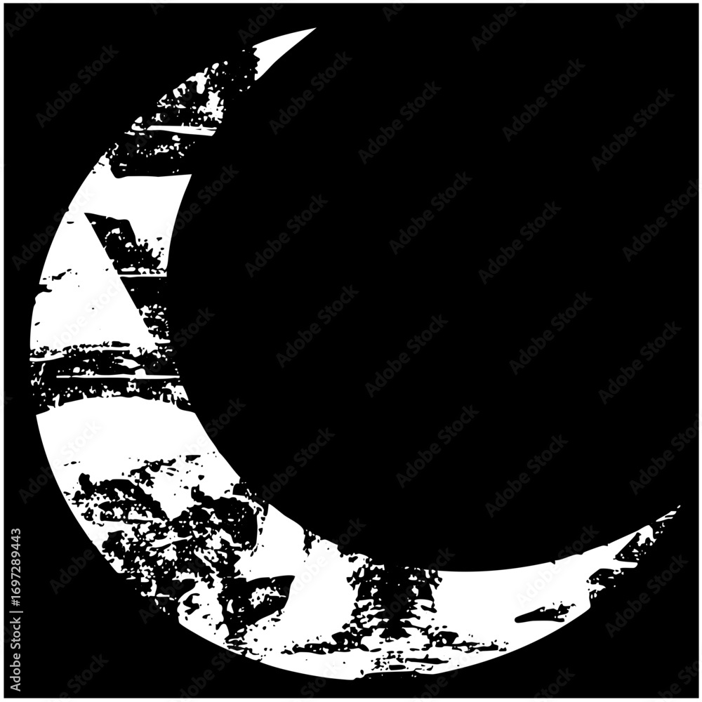 Poster vector distressed moon with textured surface.