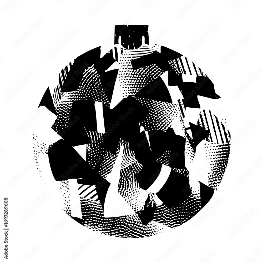 Poster vector abstract geometric orb with textured facets