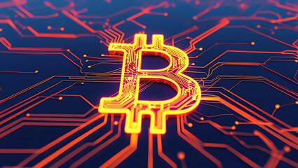 Bitcoin and Cryptocurrency Mining Currency Concept Depicting Blockchain Technology, Digital Asset Transactions, Secure Mining Operations, Crypto Wallets, and Decentralized Financial Ecosystem