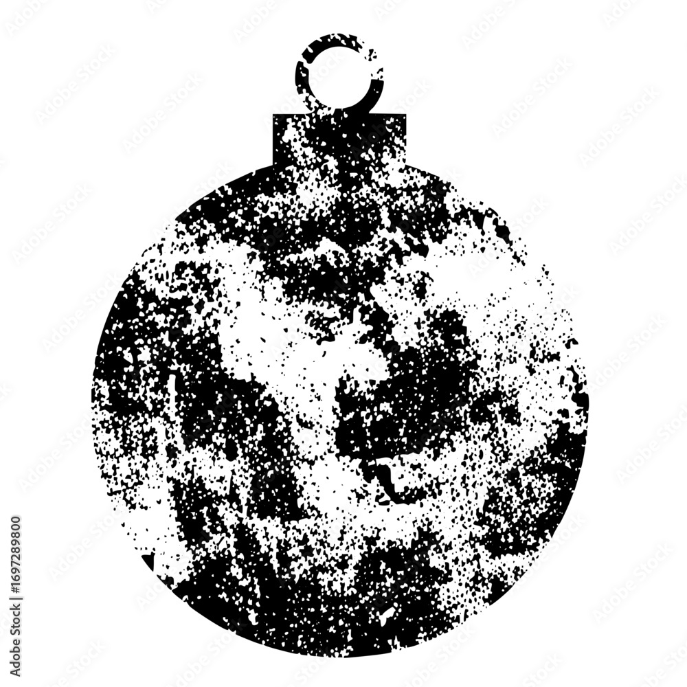 Poster vector distressed spherical ornament with loop .