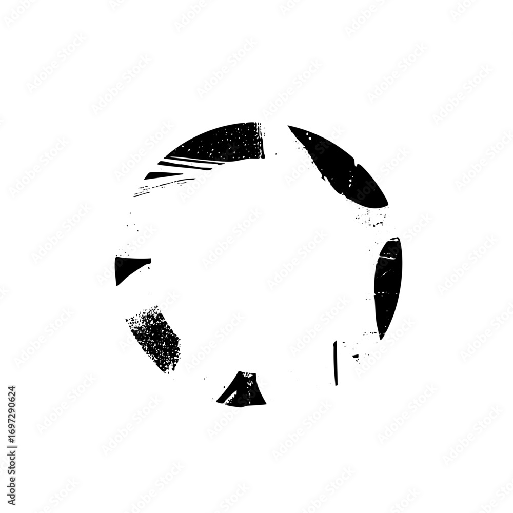 Poster vector abstract panda head with textured shapes.