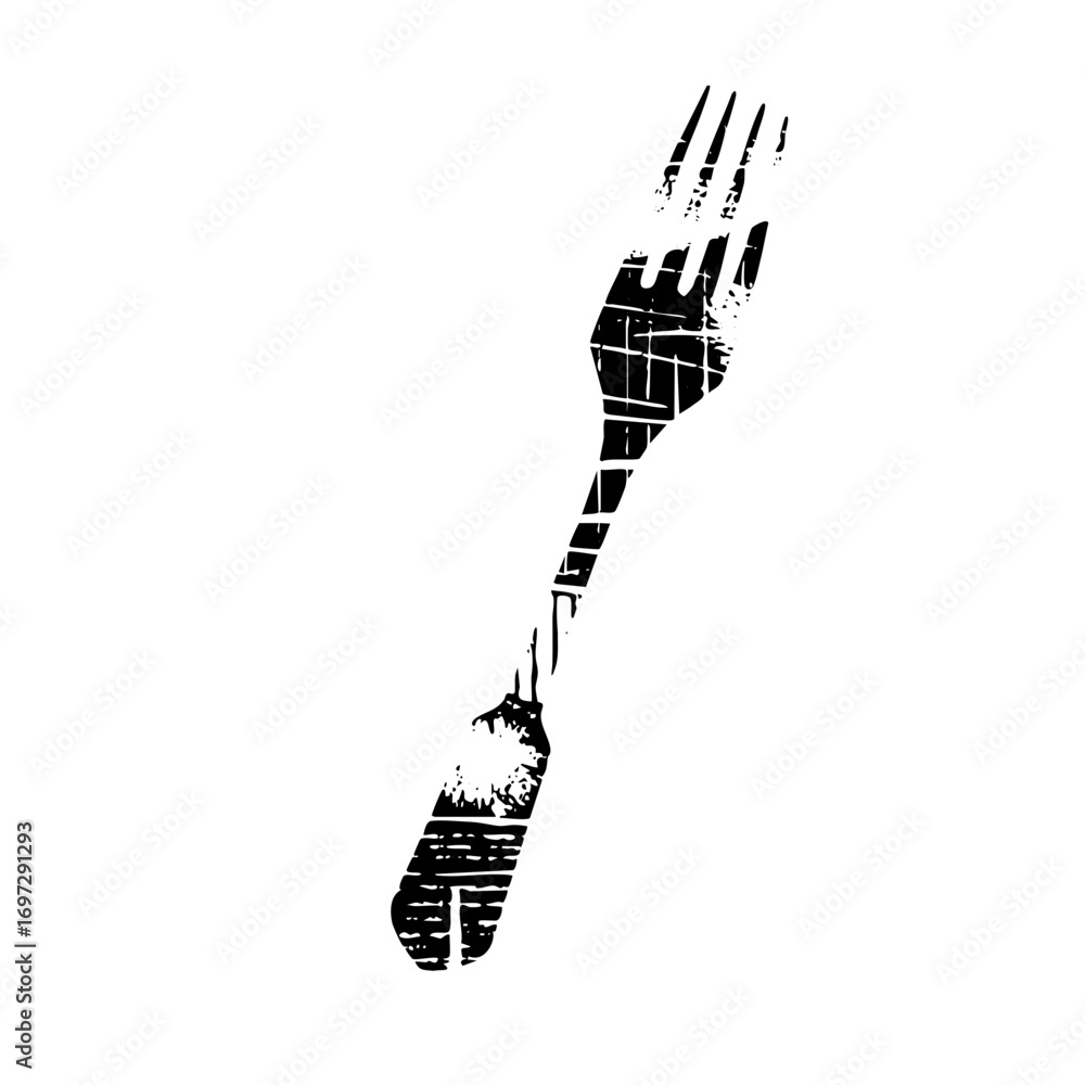 Poster vector abstract fork and footprint fusion .