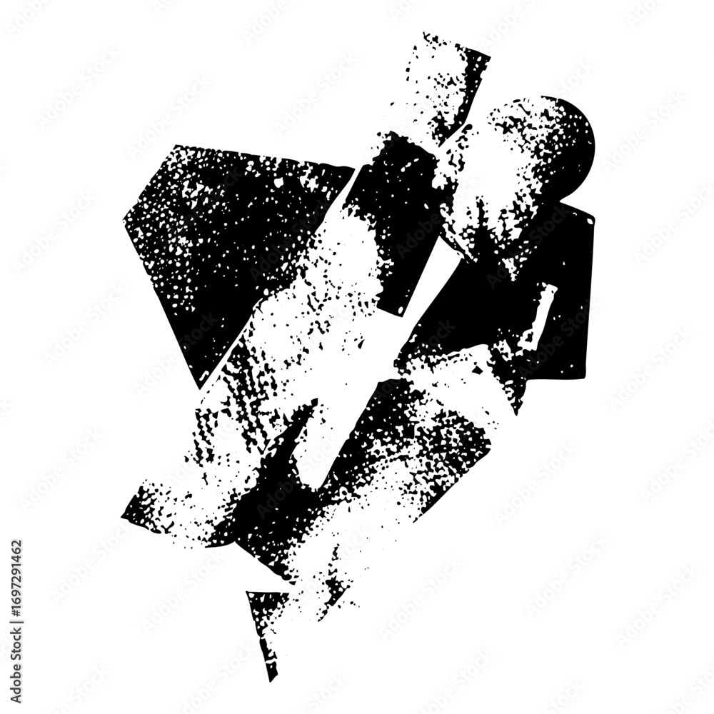 Poster vector abstract figure depicts dynamic movement.