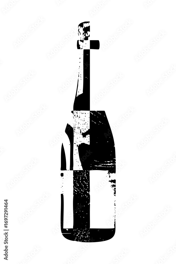 Poster vector stylized bottle with a textured .