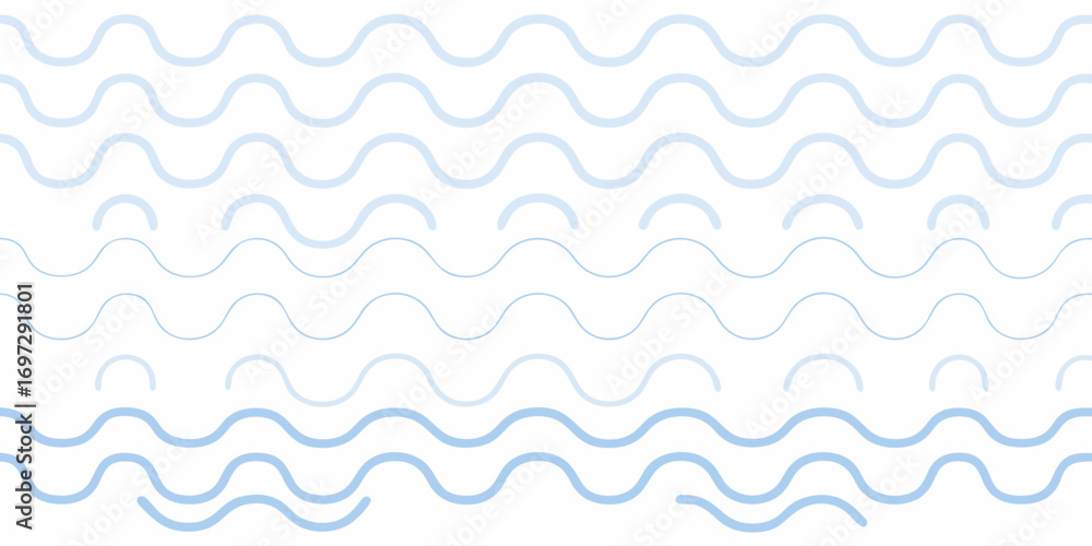 Wall mural abstract background of flowing blue waves and curves in a repeating pattern