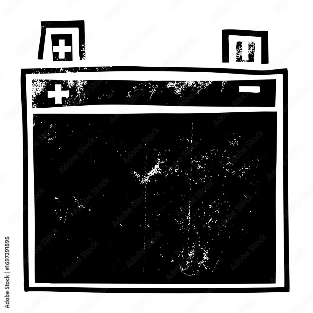 Poster vector browser window with plus