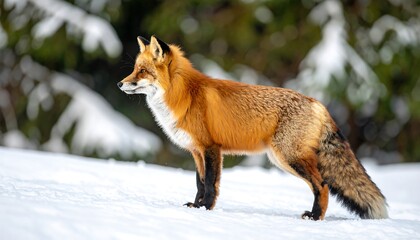 Fototapeta premium Red fox in snowy forest (1)