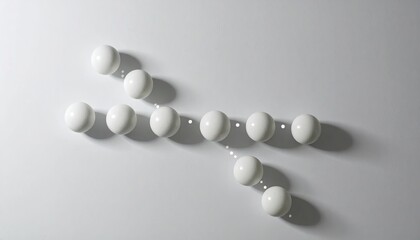 White Spheres Forming a Timeline on White Background