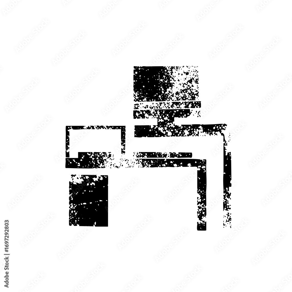 Poster vector abstract geometric composition with stacked rectangles and squares.