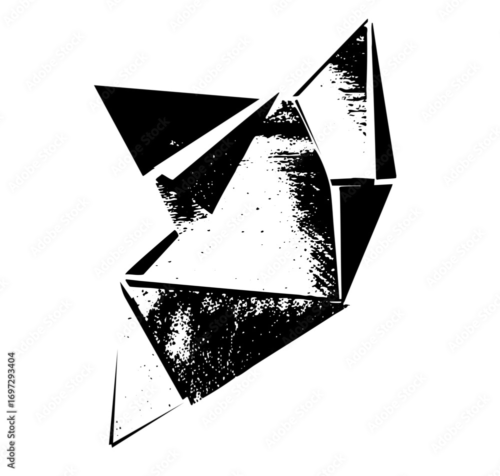 Poster vector abstract geometric shapes create a dynamic fragmented fox .