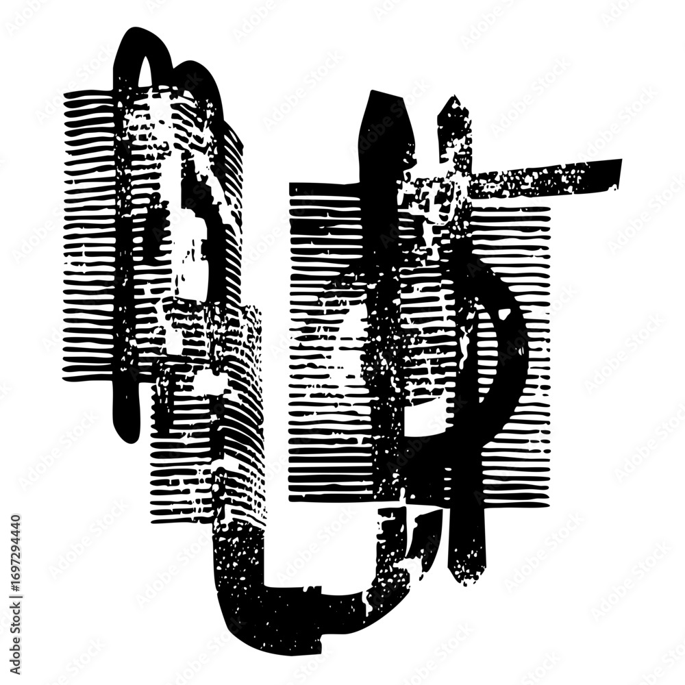 Poster vector abstract fingerprint letterforms create a unique typographic .