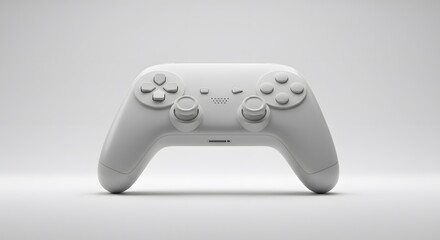 A white game controller presented elegantly against a smooth background, inviting immersion into the digital realm