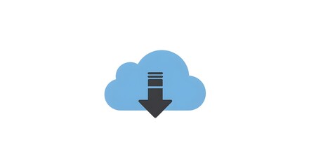 An icon of a cloud with a download arrow, symbolising data transfer and cloud computing