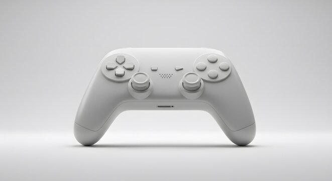 A white game controller presented elegantly against a smooth background, inviting immersion into the digital realm