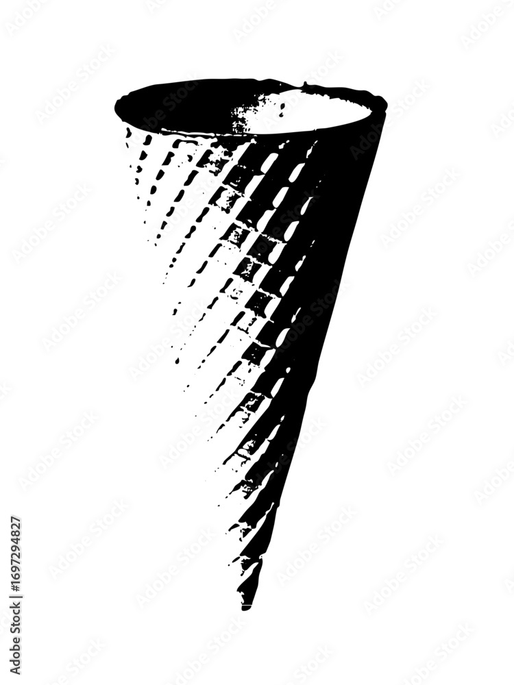 Poster vector abstract conical shape with textured .