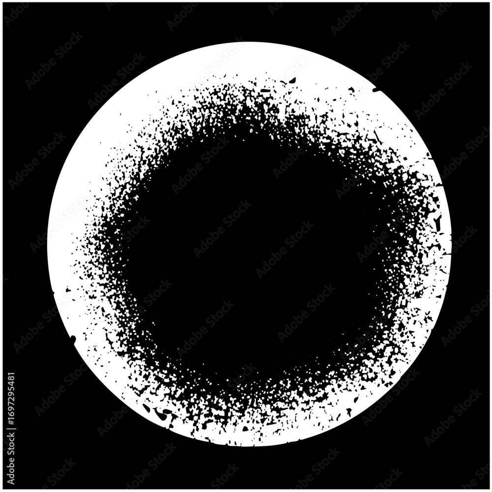 Aufkleber vector abstract circular frame with scattered particles.