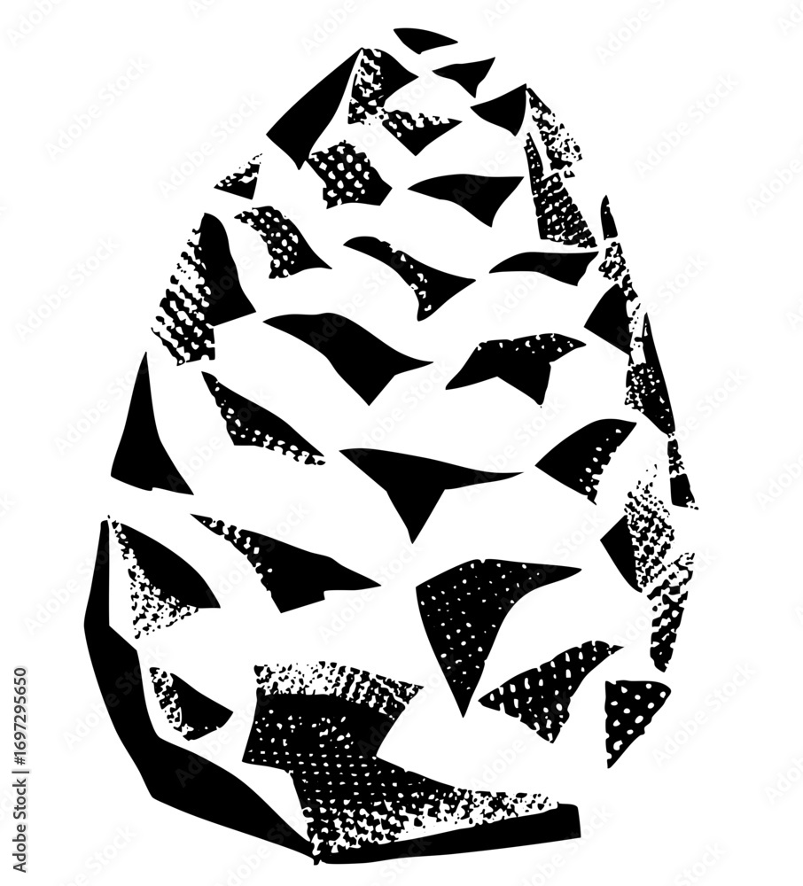 Aufkleber vector abstract fragmented face with dotted texture.