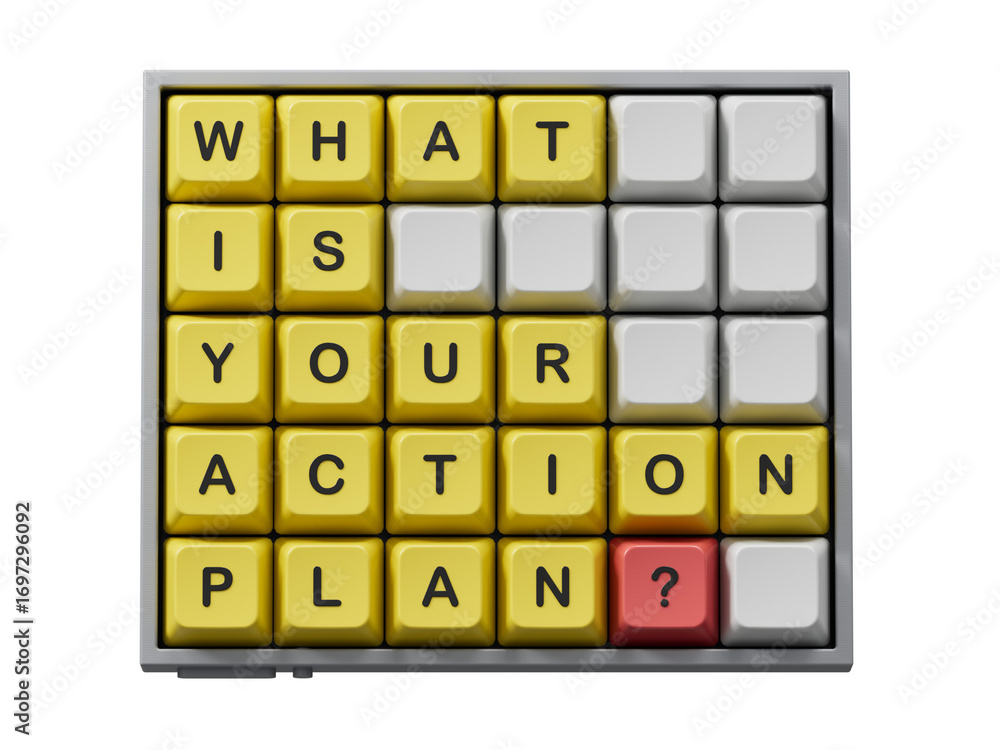 Poster what is your action plan symbol. computer keyboard keys with words what is your action plan.business