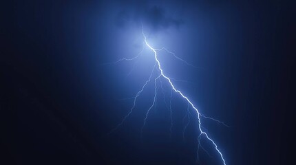 Lightning Strike Night Sky.