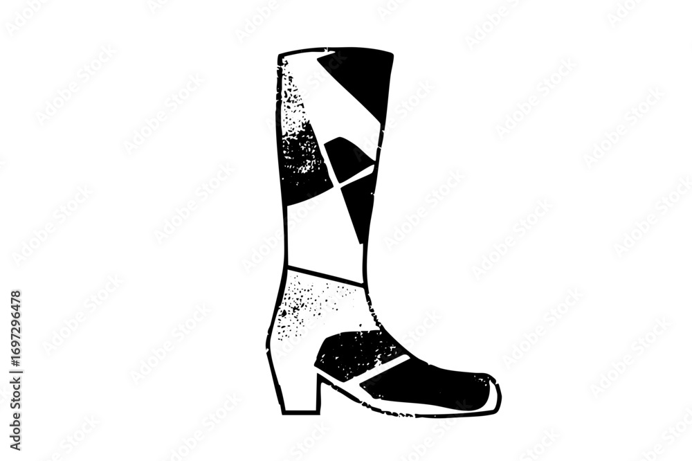 Poster vector geometric patterned boot