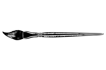 Vector Detailed of a paint brush with bristles.