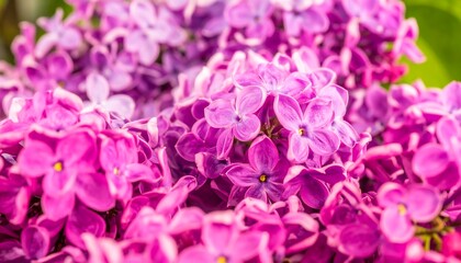 Vibrant lilac blossoms in close-up