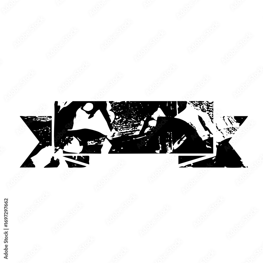 Poster vector abstract black depicts a fragmented animal head with sharp angles.