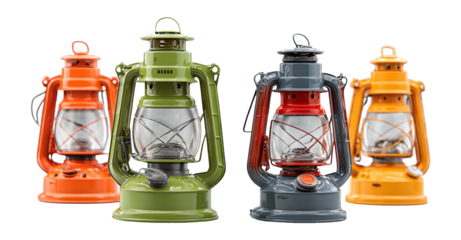 Vintage Style Lanterns in Bright Colors for Outdoor Adventure