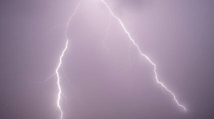 Lightning Strikes in Cloudy Sky.