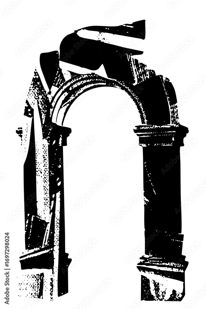 Aufkleber vector detailed architectural archway with ornate columns.