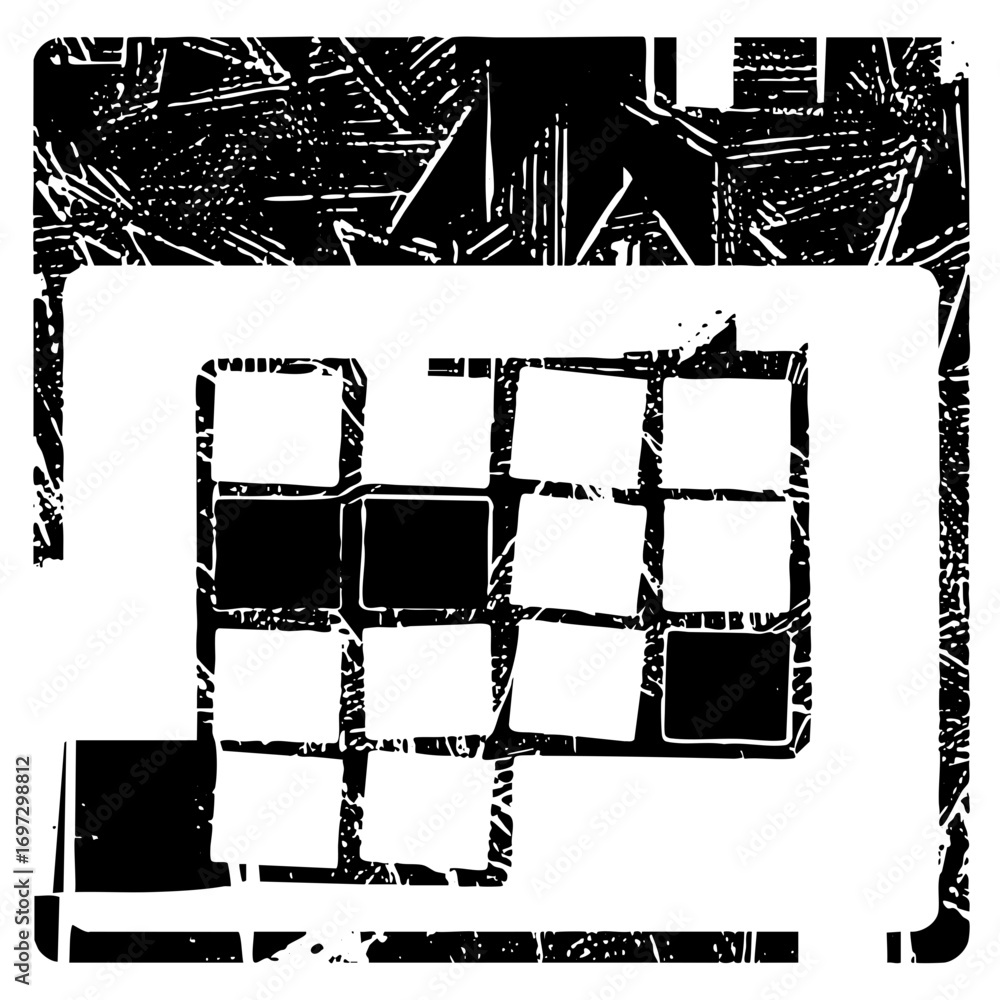 Poster vector geometric building with abstract frame.
