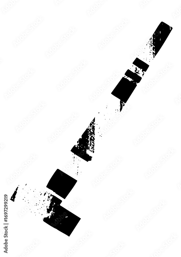 Poster vector abstract black arrow composed of rectangular blocks.