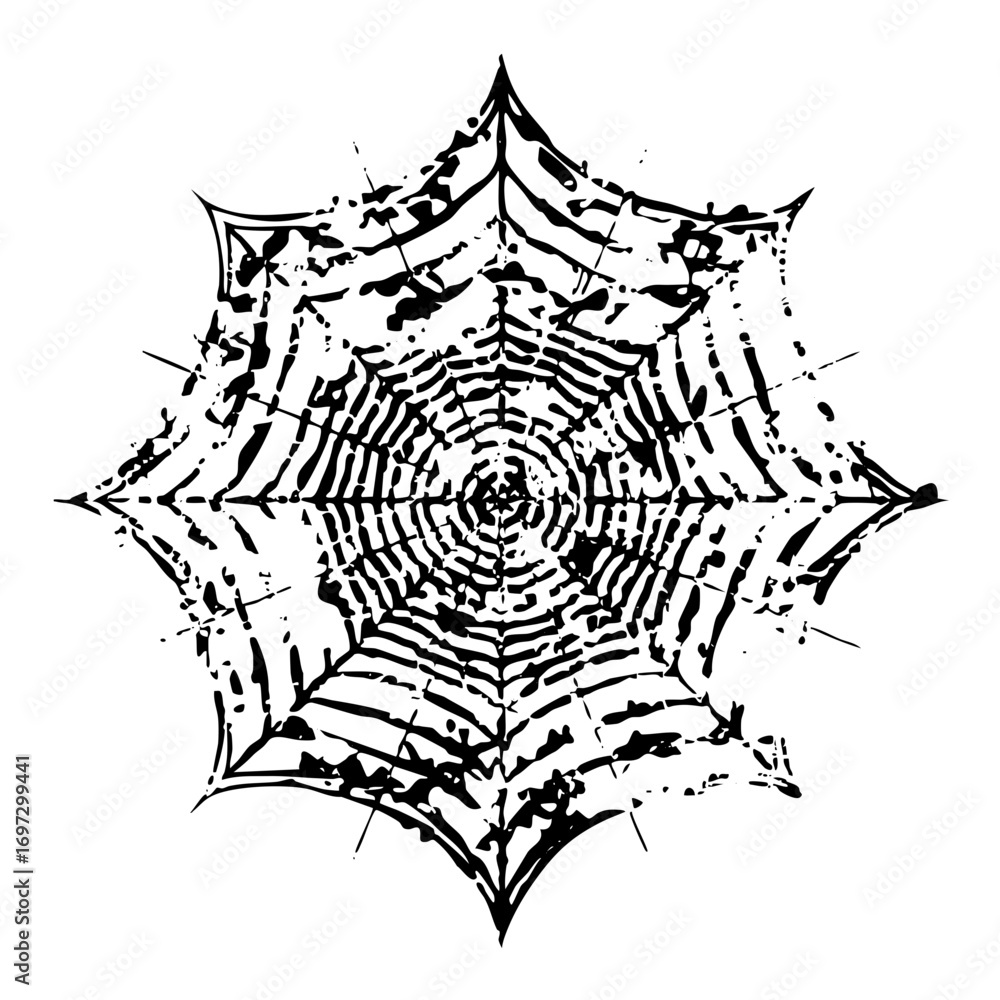 Poster vector intricate radial web with pointed extensions.