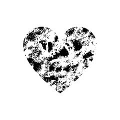 Vector Distressed heart with a textured speckled appearance.
