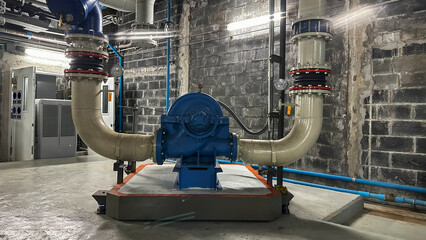 Chiller rooms, large industrial refrigeration rooms, including motor and water pipes