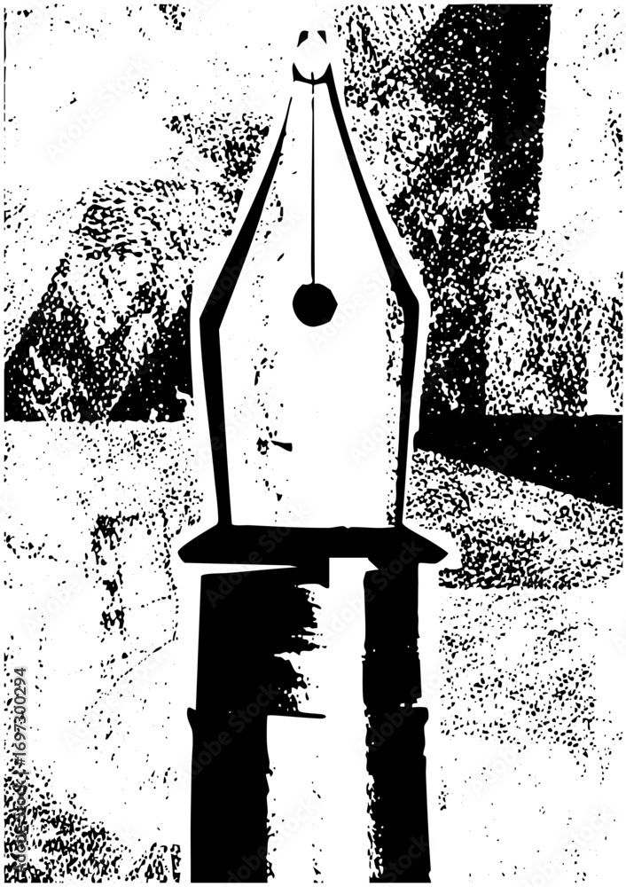 Poster vector elegant fountain pen nib with a minimalist .