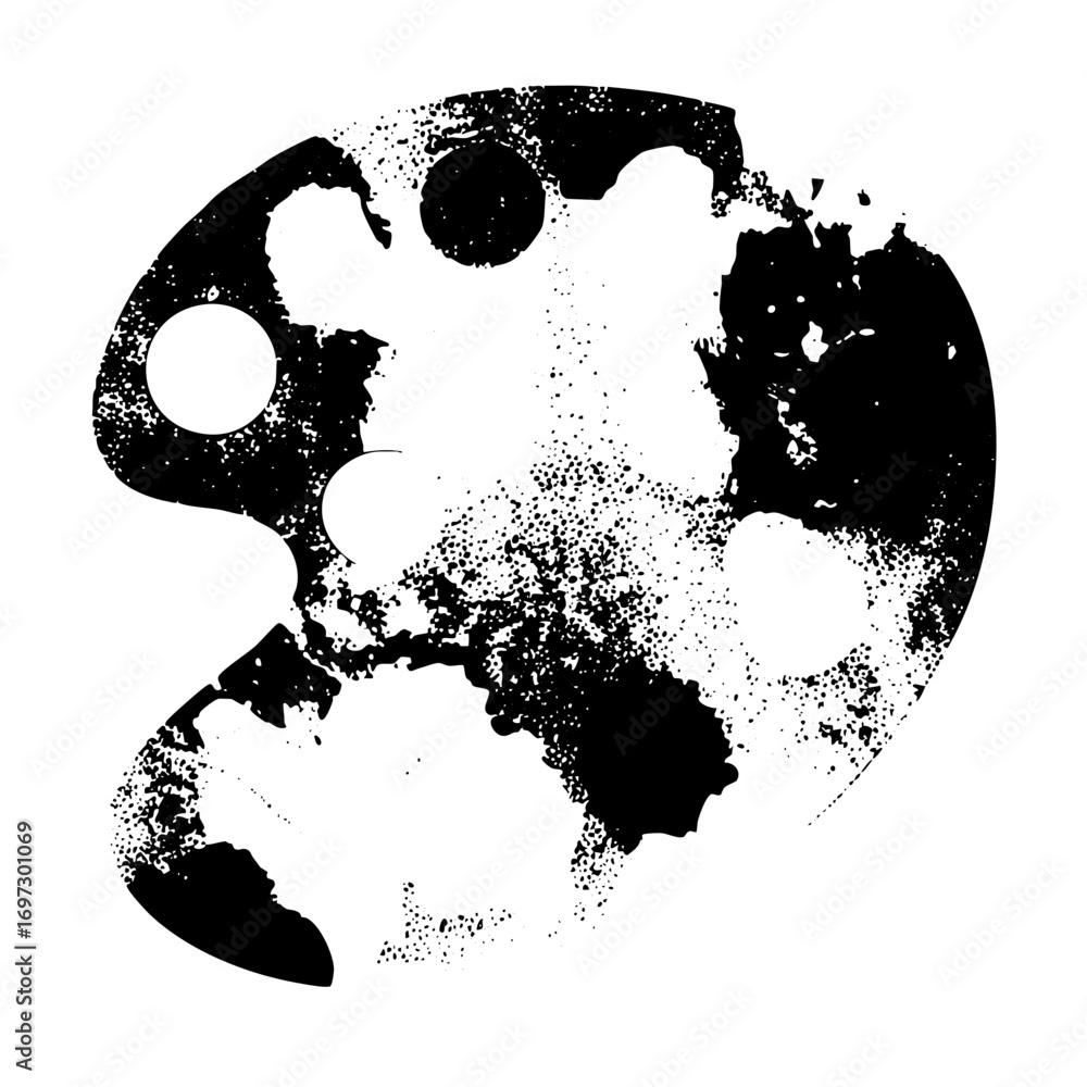 Poster vector abstract paint palette with textured details.