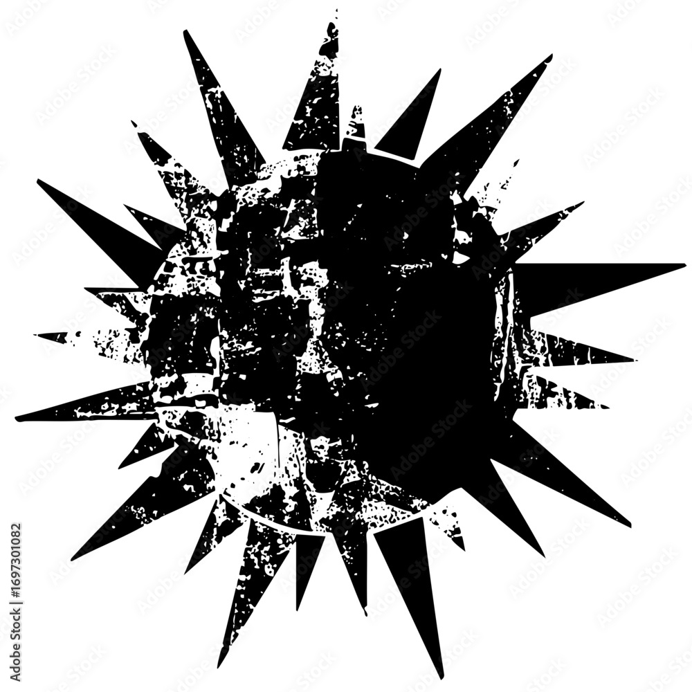 Poster vector distressed starburst with sharp spikes and textured .