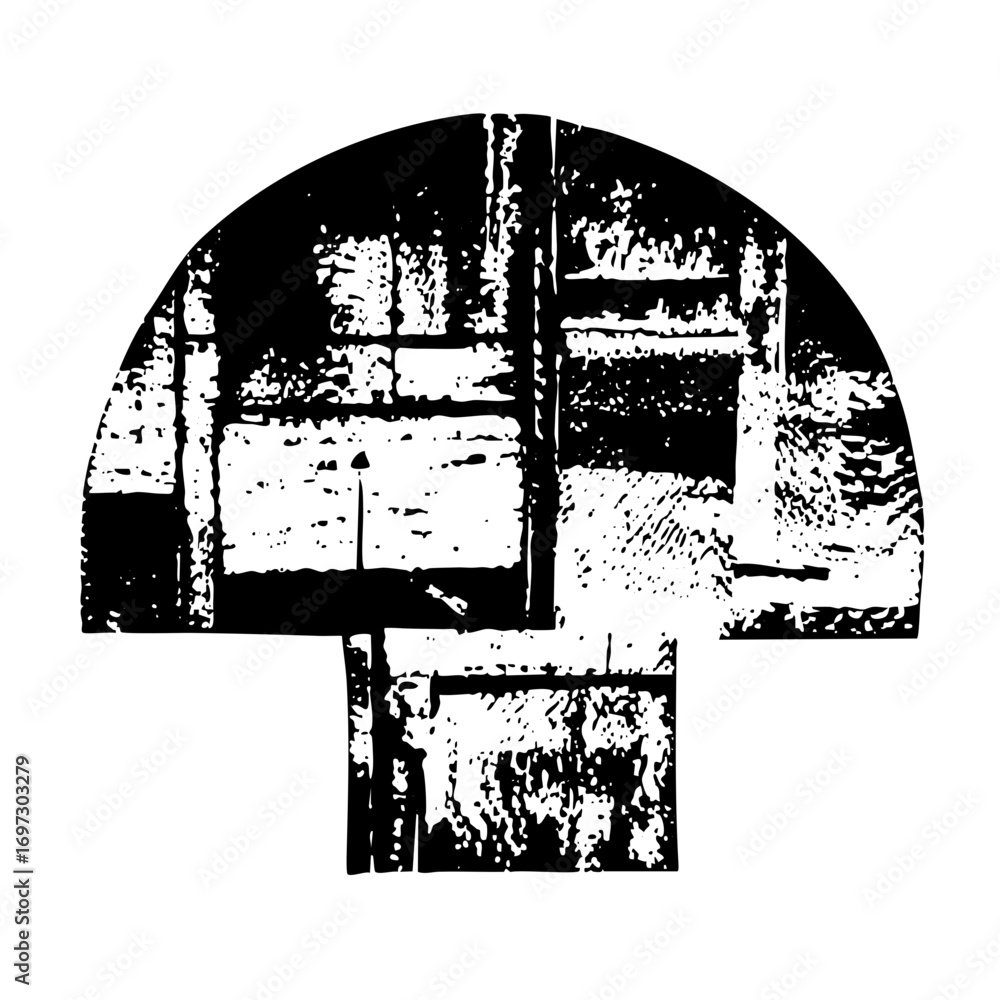Aufkleber vector abstract geometric composition features intersecting rectangles and lines within a -circle.