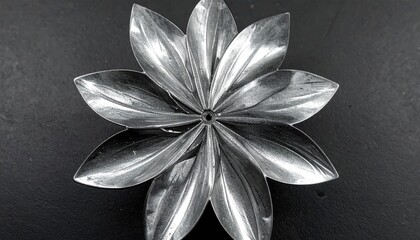 Silver Metal Radial Bloom with Crisp Highlights