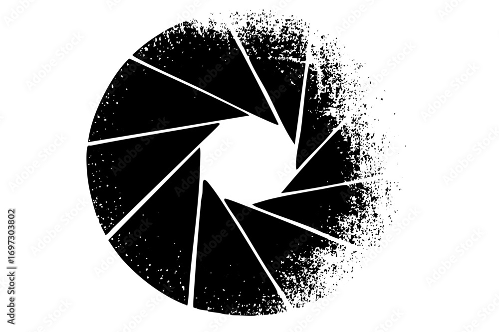 Poster vector abstract aperture with distressed texture.