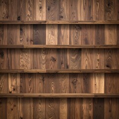 Wooden shelving units with multiple tiers